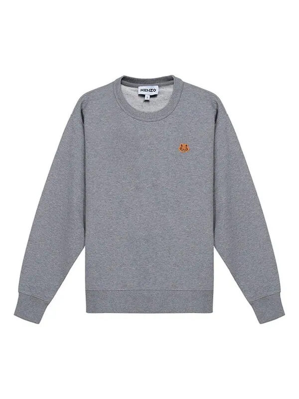 Свитер ss21 small tiger head logo embroidered pattern round neck long sleeves hoodie gray Kenzo — изображение 1 из 4, серый