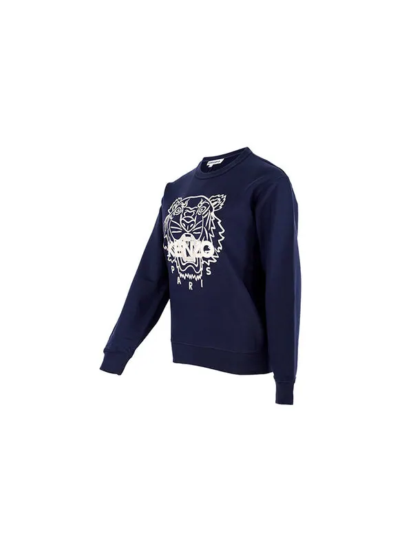 Свитер ss21 tiger pattern round neck pullover hoodie navy blue Kenzo — изображение 3 из 4, синий