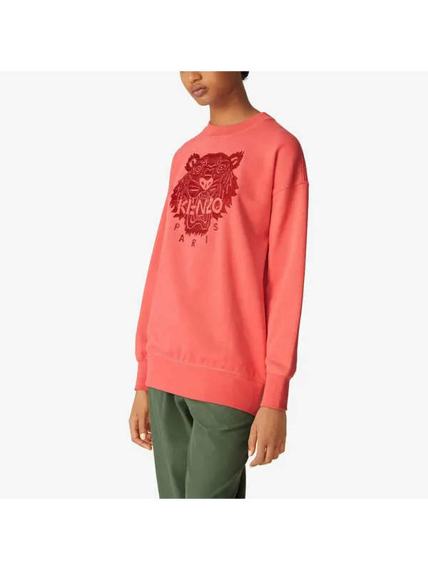 Свитер ss21 logo solid color loose pullover hoodie red Kenzo — изображение 2 из 3, красный