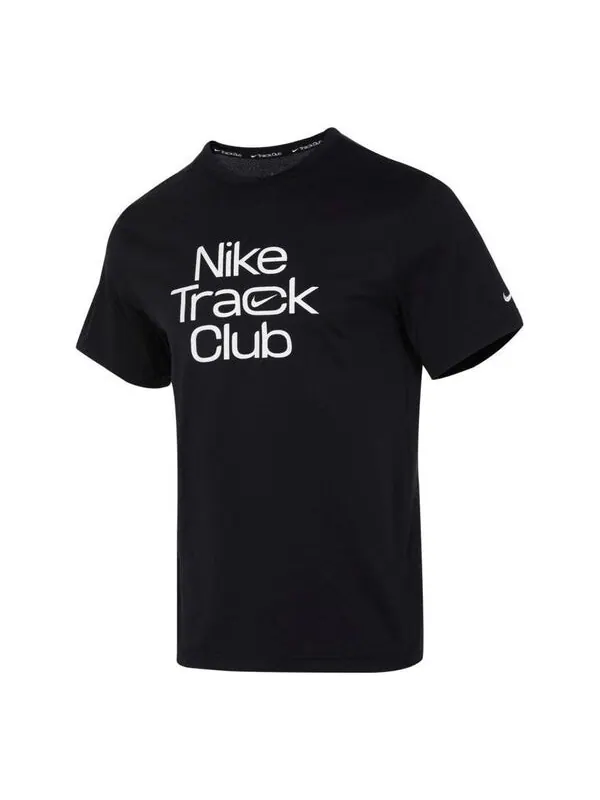 Футболка Nike Track Club Dri-FIT Short-Sleeve Running Tee 'Black' — изображение 1 из 2, черный/мульти