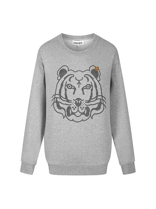 Свитер fw21 tiger head printing cotton hoodie gray Kenzo — изображение 1 из 4, серый