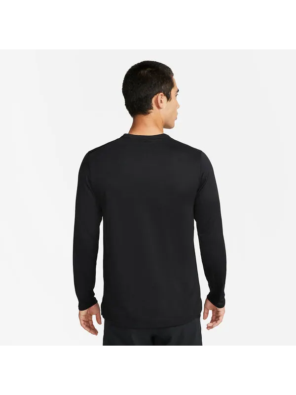 Футболка майка для бега с длинным рукавом miler dri fit uv Nike — изображение 2 из 2, черный/белый