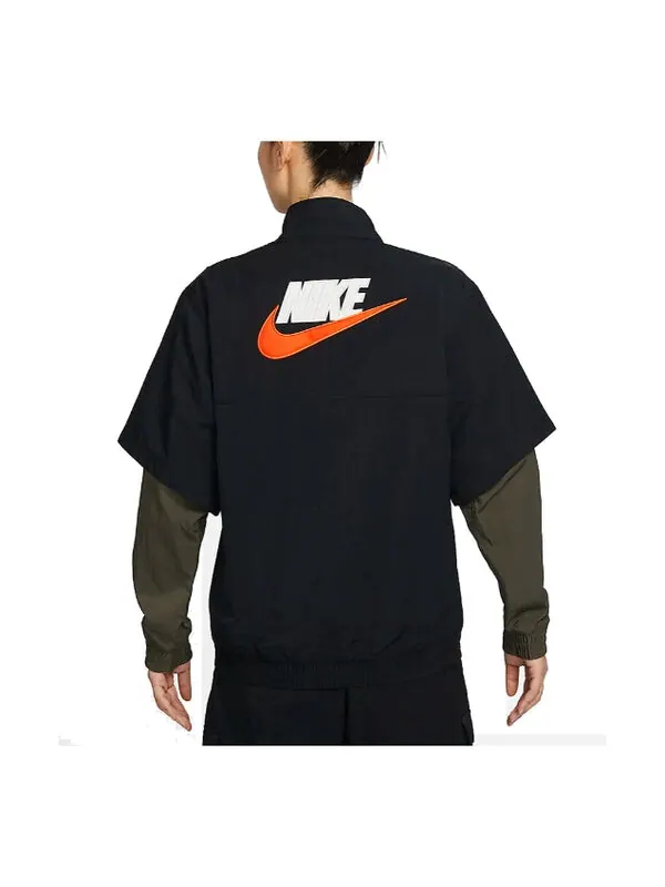 Куртка спортивная городская утилита куртка большого размера Nike — изображение 2 из 2, черный/оранжевый