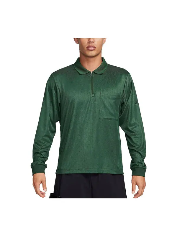 Футболка Nike Sportswear Tech Pack Men's Dri-FIT 1/2-Zip Long-Sleeve Top 'Green' — изображение 1 из 4, зеленый/мульти