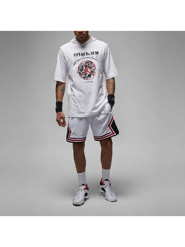 Футболка Air Jordan Sport Hooded T-Shirt 'White' — изображение 3 из 3, белый/мульти
