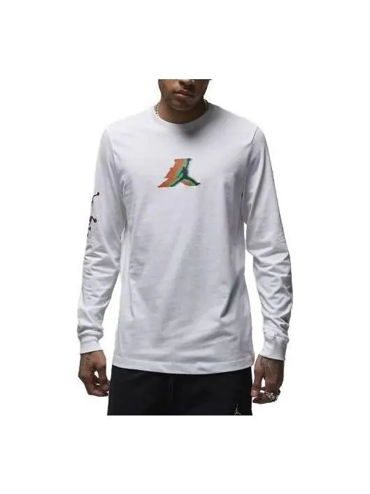 Футболка брендовая футболка с длинным рукавом Air Jordan — изображение 1 из 4, белый/мульти