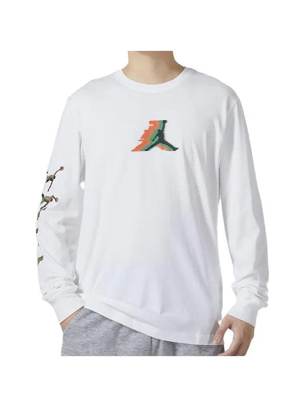 Футболка Air Jordan Brand Long-Sleeve T-Shirt 'White' — изображение 2 из 4, белый/мульти