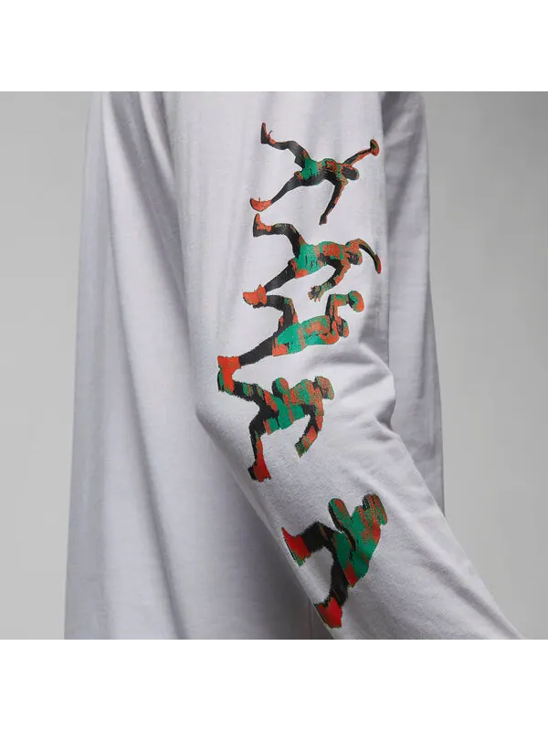 Футболка Air Jordan Brand Long-Sleeve T-Shirt 'White' — изображение 3 из 4, белый/мульти