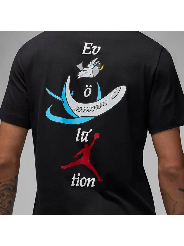 Футболка Air Jordan Evolution T-Shirt 'Black' — изображение 3 из 4, черный/мульти
