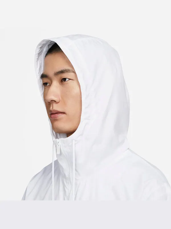 Куртка Nike Club Woven Hooded Jacket 'White' — изображение 3 из 4, белый/мульти