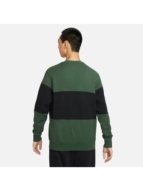 Толстовка с круглым вырезом из французского трикотажа Hoodies Club Nike — изображение 2 из 3, зеленый/черный