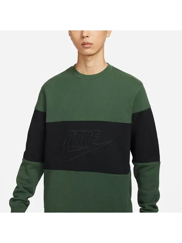 Толстовка с круглым вырезом из французского трикотажа Hoodies Club Nike — изображение 3 из 3, зеленый/черный