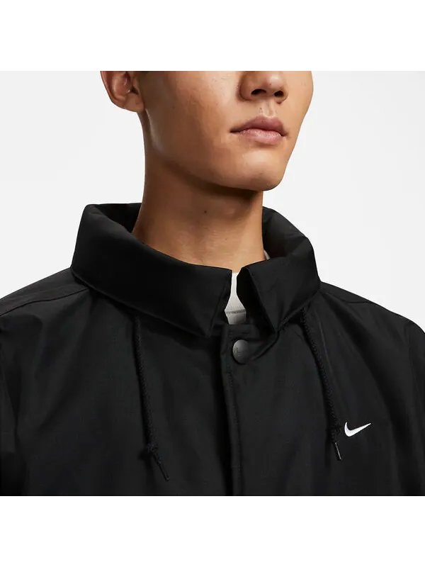 Куртка Nike Sportswear Solo Swoosh Puffer 'Black' — изображение 3 из 4, черный/белый
