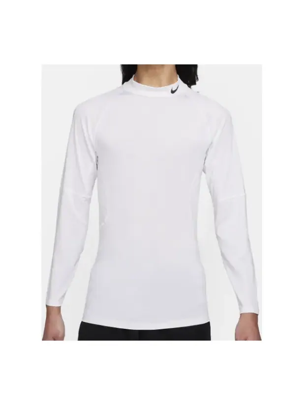 Футболка Nike Pro Dri-FIT Fitness Mock-Neck Long T-Shirt 'White' — изображение 1 из 3, белый