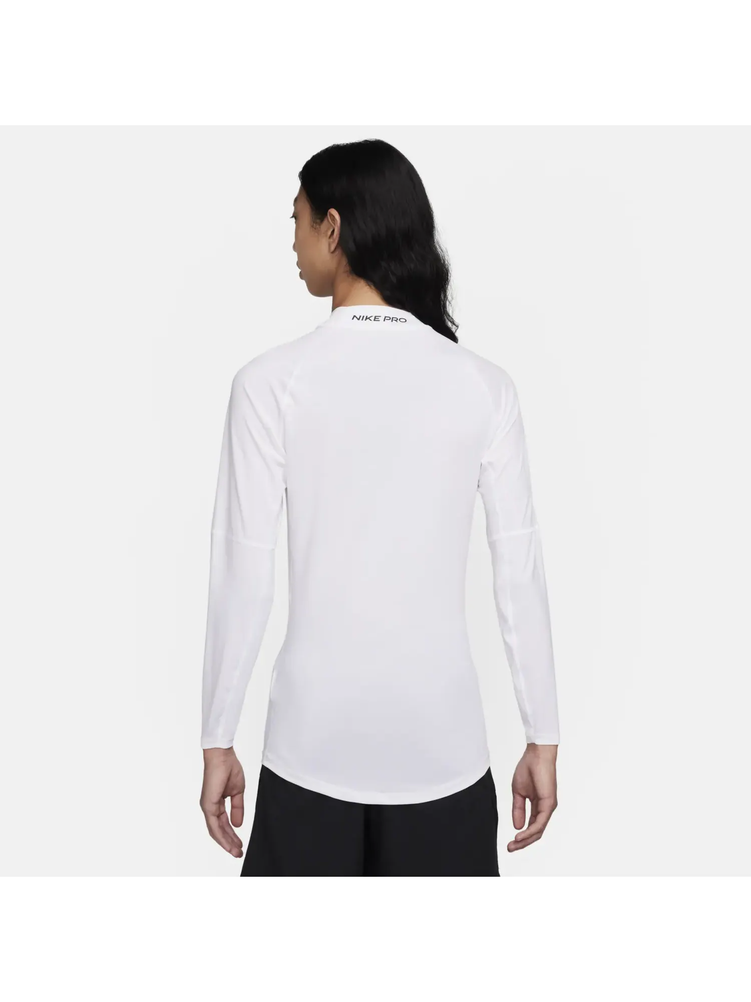 Футболка Nike Pro Dri-FIT Fitness Mock-Neck Long T-Shirt 'White' — изображение 2 из 3, белый