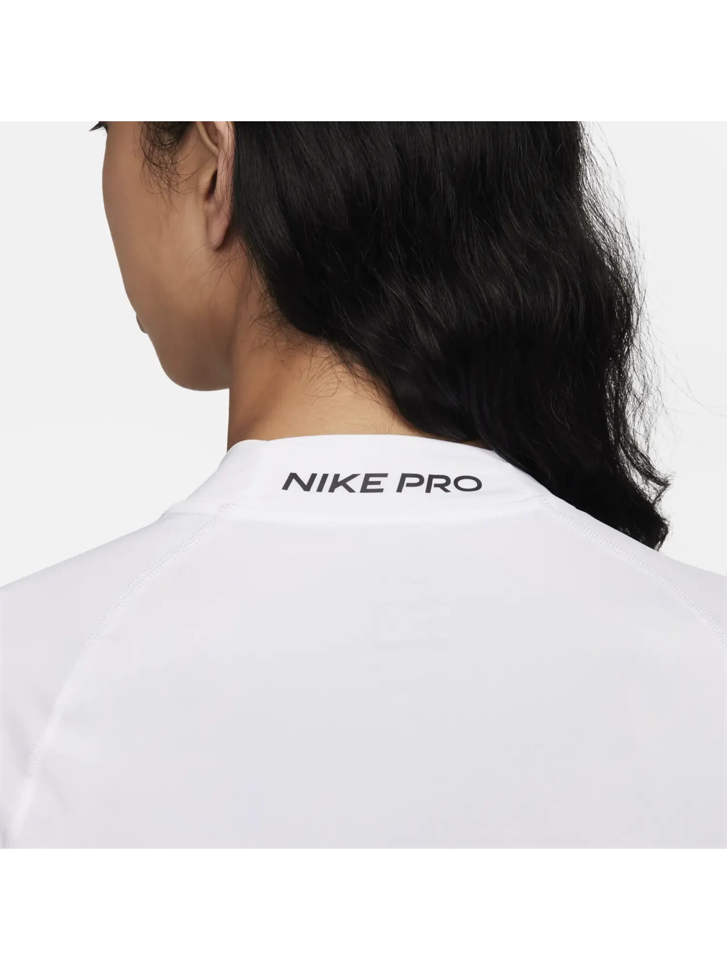 Футболка Nike Pro Dri-FIT Fitness Mock-Neck Long T-Shirt 'White' — изображение 3 из 3, белый