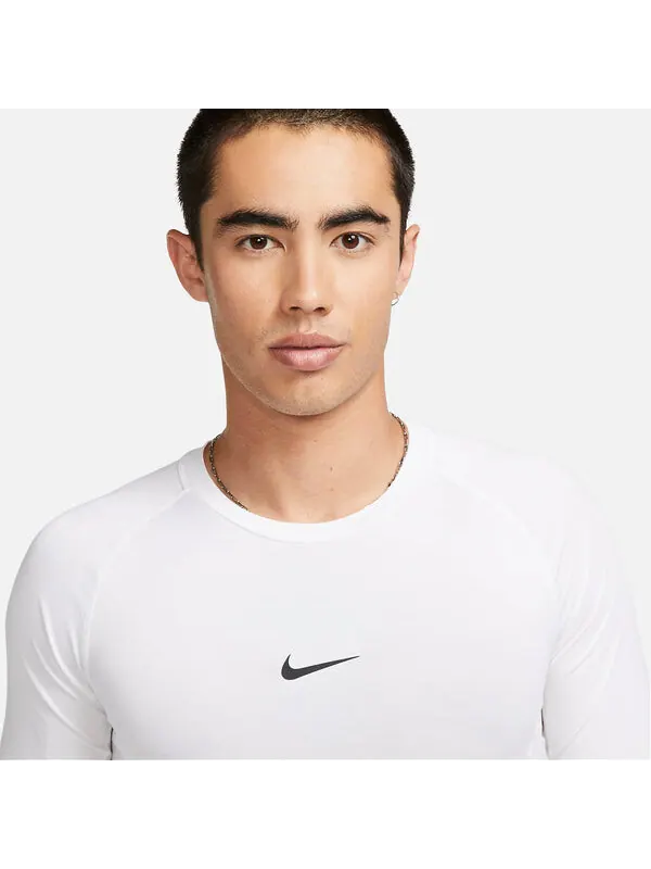 Футболка pro dri fit облегающие с длинным рукавом фитнес-топ Nike — изображение 2 из 4, белый/мульти