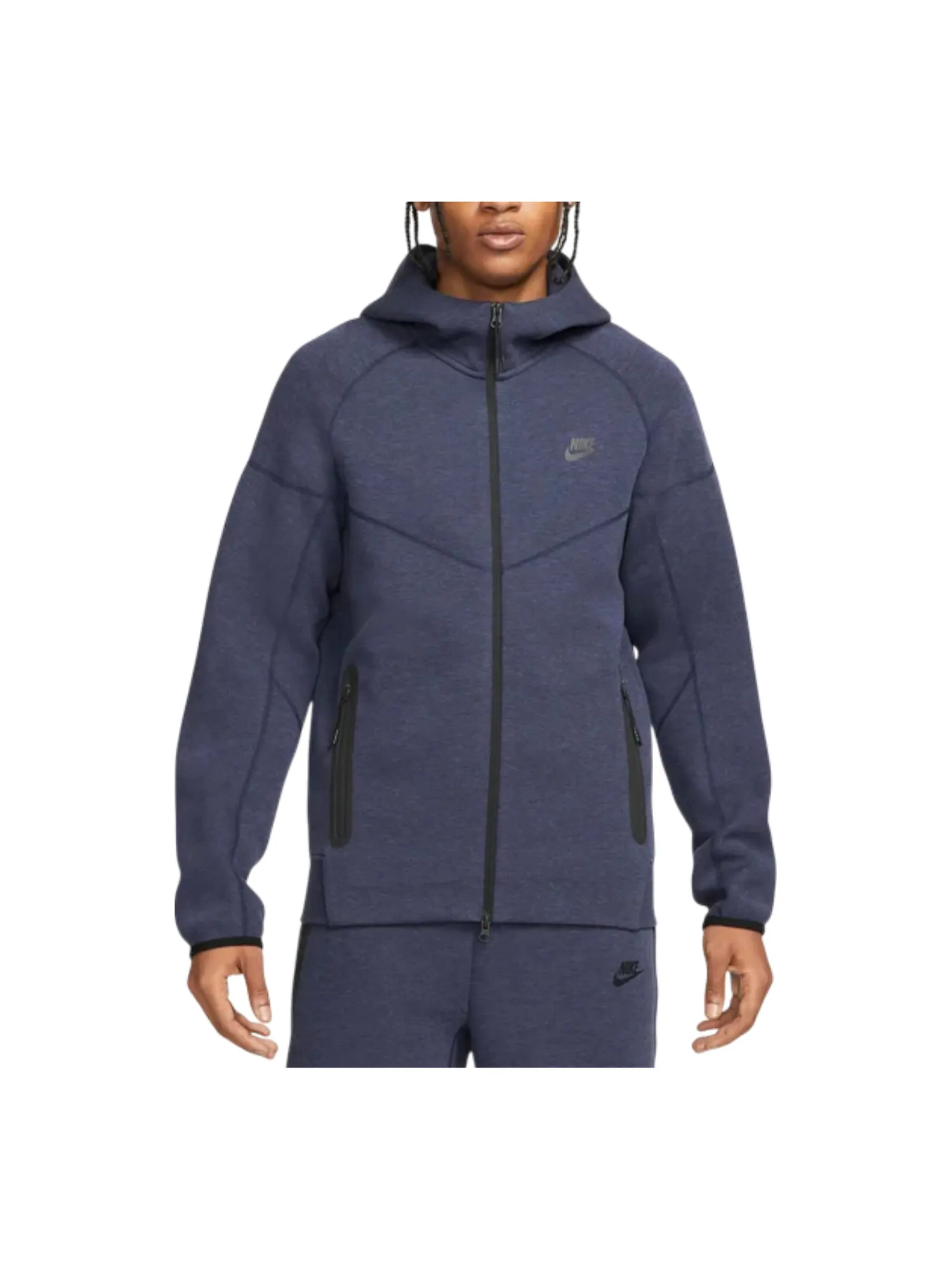 Худи Nike Tech Fleece Windrunner на молнии, цвет «Обсидиановый меланж» — изображение 1 из 4
