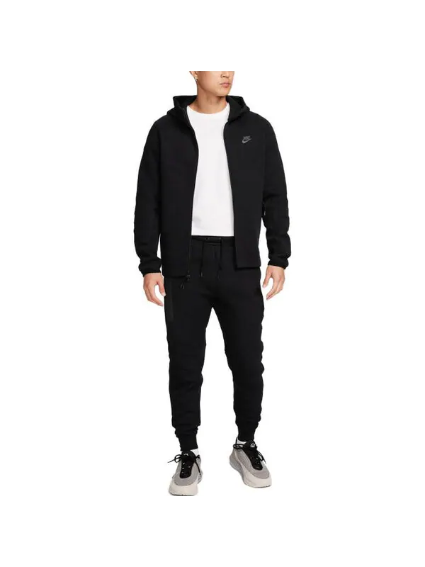 Куртка Nike Tech Fleece Full Zip Windrunner Hoodie 'Black' — изображение 2 из 4, черный/мульти