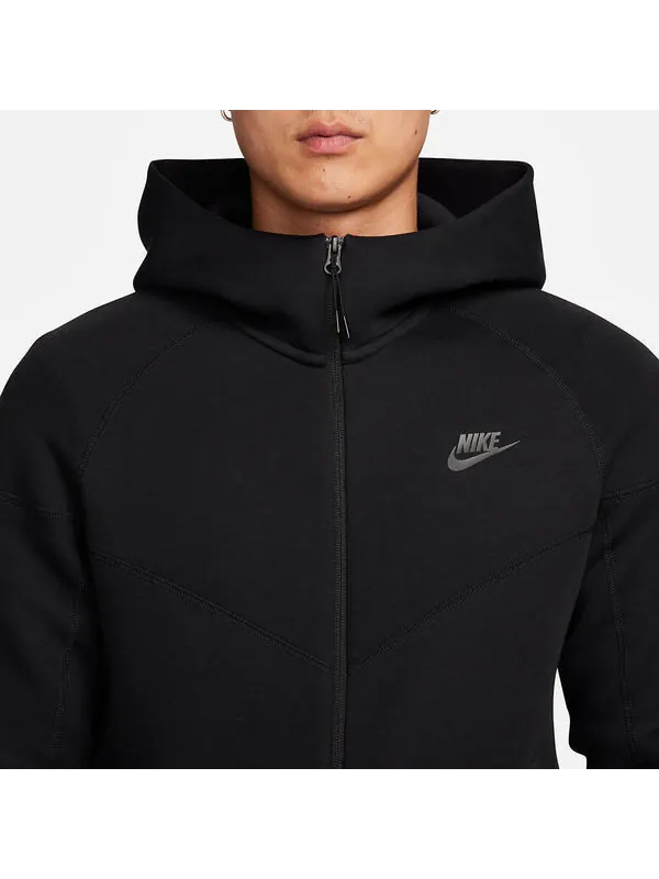 Куртка Nike Tech Fleece Full Zip Windrunner Hoodie 'Black' — изображение 3 из 4, черный/мульти