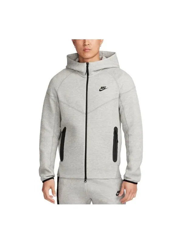 Куртка спортивная одежда техническая флисовая куртка на молнии с капюшоном Nike — изображение 1 из 3, серый