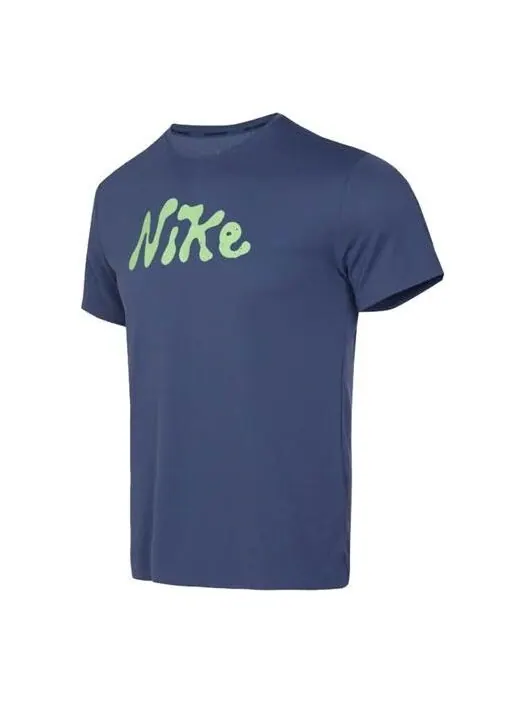 Футболка Nike Dri-FIT UV Miler Studio'72 Short Sleeve Running Top 'Blue' — изображение 1 из 4, синий/мульти