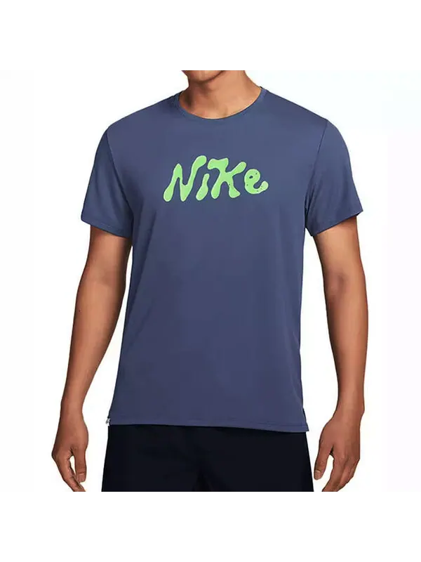 Футболка Nike Dri-FIT UV Miler Studio'72 Short Sleeve Running Top 'Blue' — изображение 3 из 4, синий/мульти