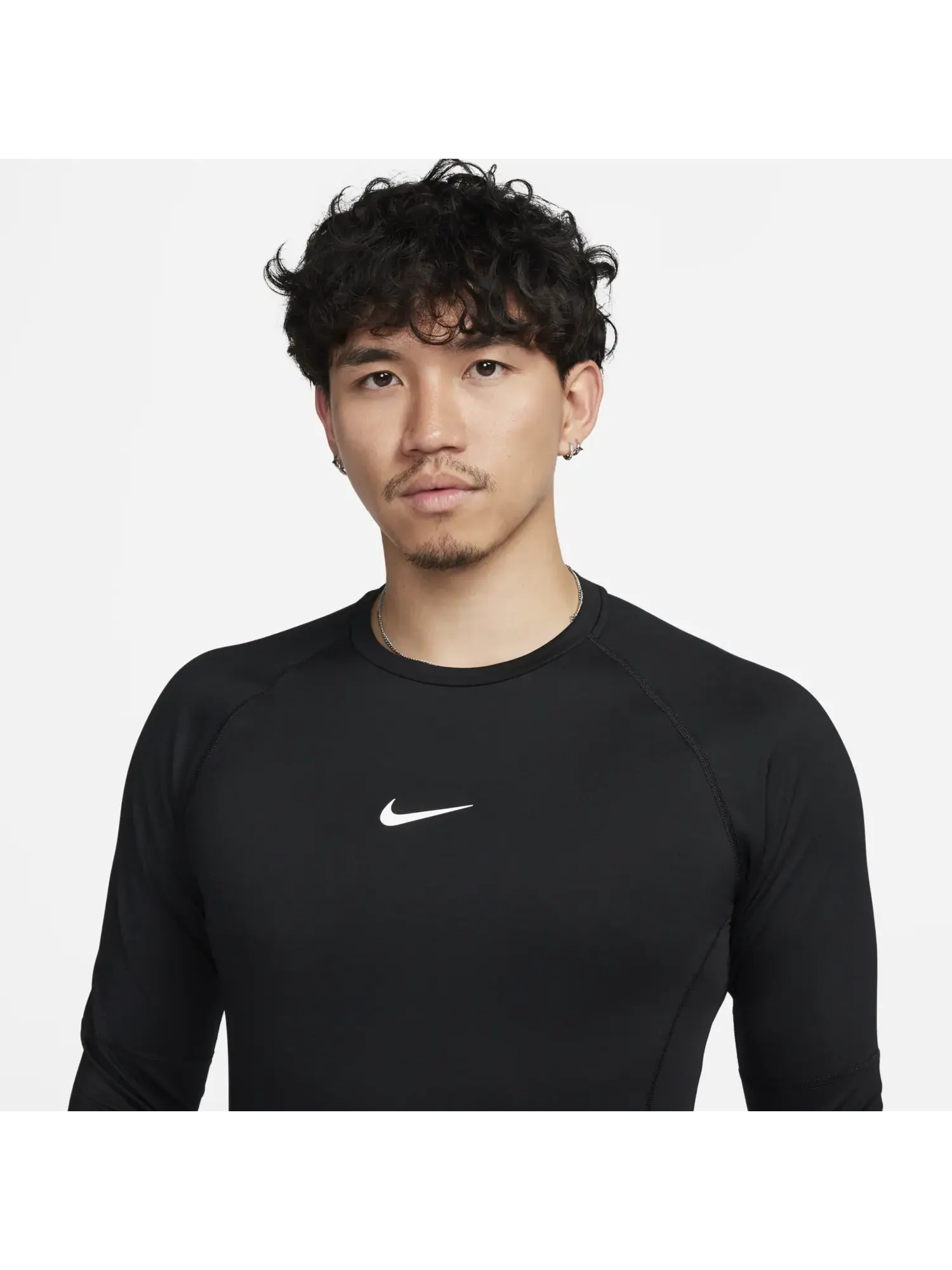 Топ Nike Pro Warm Long-Sleeve Top 'Black' — изображение 2 из 5, черный