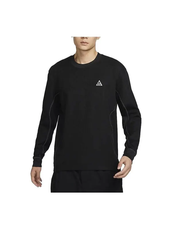 Футболка acg dri fit adv с длинным рукавом утепленный топ Nike — изображение 1 из 1, черный//белый