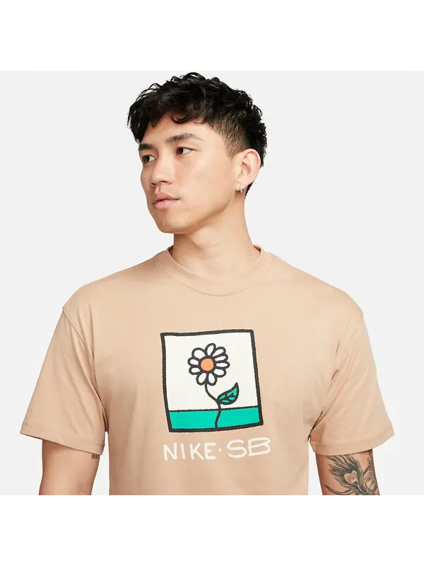 Футболка Nike SB Floral T-Shirt 'Khaki' — изображение 2 из 3, хаки/мульти