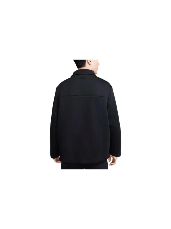 Куртка Nike Sportswear Tech Fleece Reimagined Wide Shirt Jacket 'Black' — изображение 2 из 3, черный/мульти