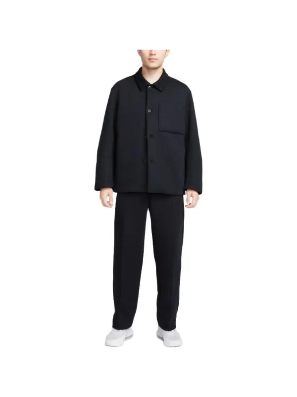 Куртка Nike Sportswear Tech Fleece Reimagined Wide Shirt Jacket 'Black' — изображение 3 из 3, черный/мульти