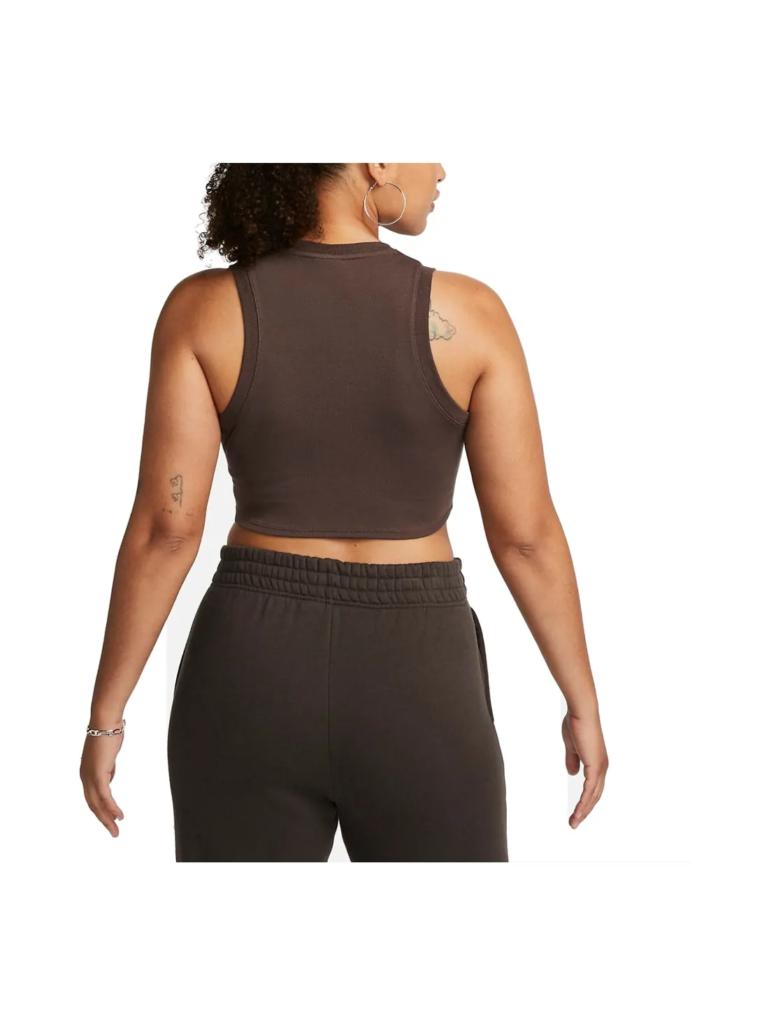 Спортивный топ (WMNS) Nike Sportswear Essentials Ribbed Cropped Tank Top 'Brwon' FB8280-237 — изображение 3 из 3, коричневый