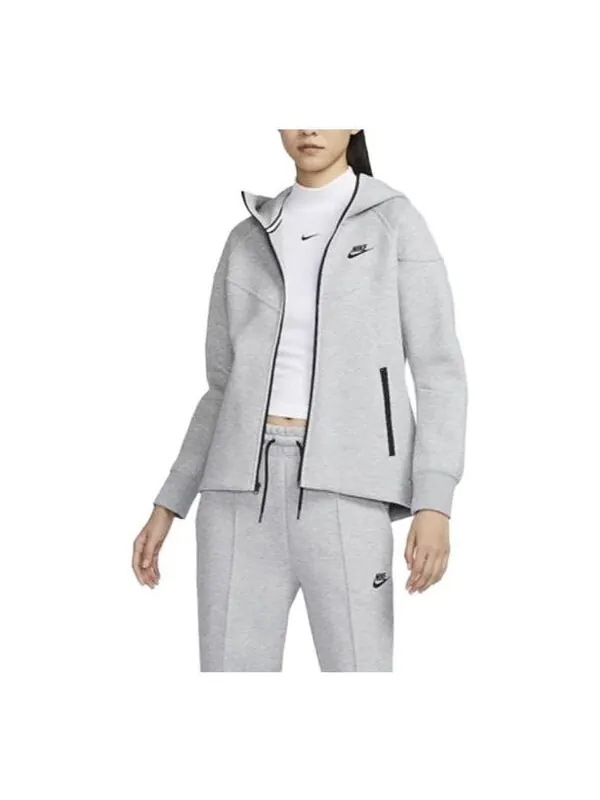 Куртка технический флис с капюшоном на молнии Nike — изображение 1 из 4, серый