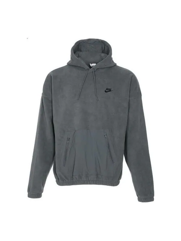 Толстовка Nike Club+ POLAR Fleece Pullover Hoodie 'Dark Grey' — изображение 1 из 3, серый