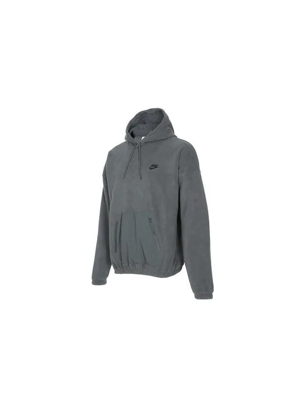 Толстовка Nike Club+ POLAR Fleece Pullover Hoodie 'Dark Grey' — изображение 3 из 3, серый
