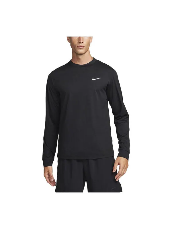 Футболка dri fit uv hyverse с длинным рукавом фитнес-топ Nike — изображение 1 из 3, черный