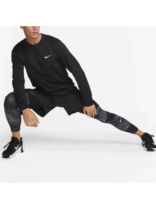 Футболка dri fit uv hyverse с длинным рукавом фитнес-топ Nike — изображение 2 из 3, черный