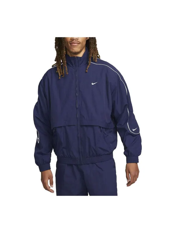 Куртка спортивная одежда solo swoosh тканые Куртка для трека Nike — изображение 1 из 4, темно-синий