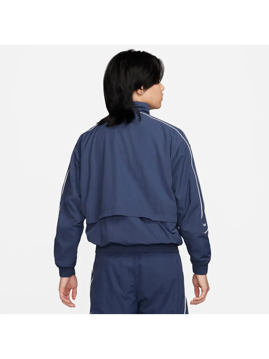 Куртка Nike Sportswear Solo Swoosh Woven Track Jacket 'Blue' — изображение 2 из 5, синий