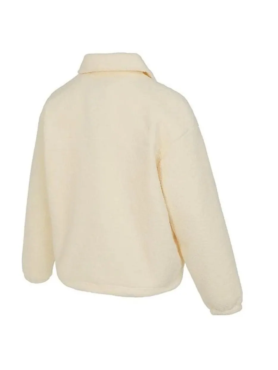 Куртка Nike Sportswear Collared High-pile — изображение 2 из 5, кремовый белый