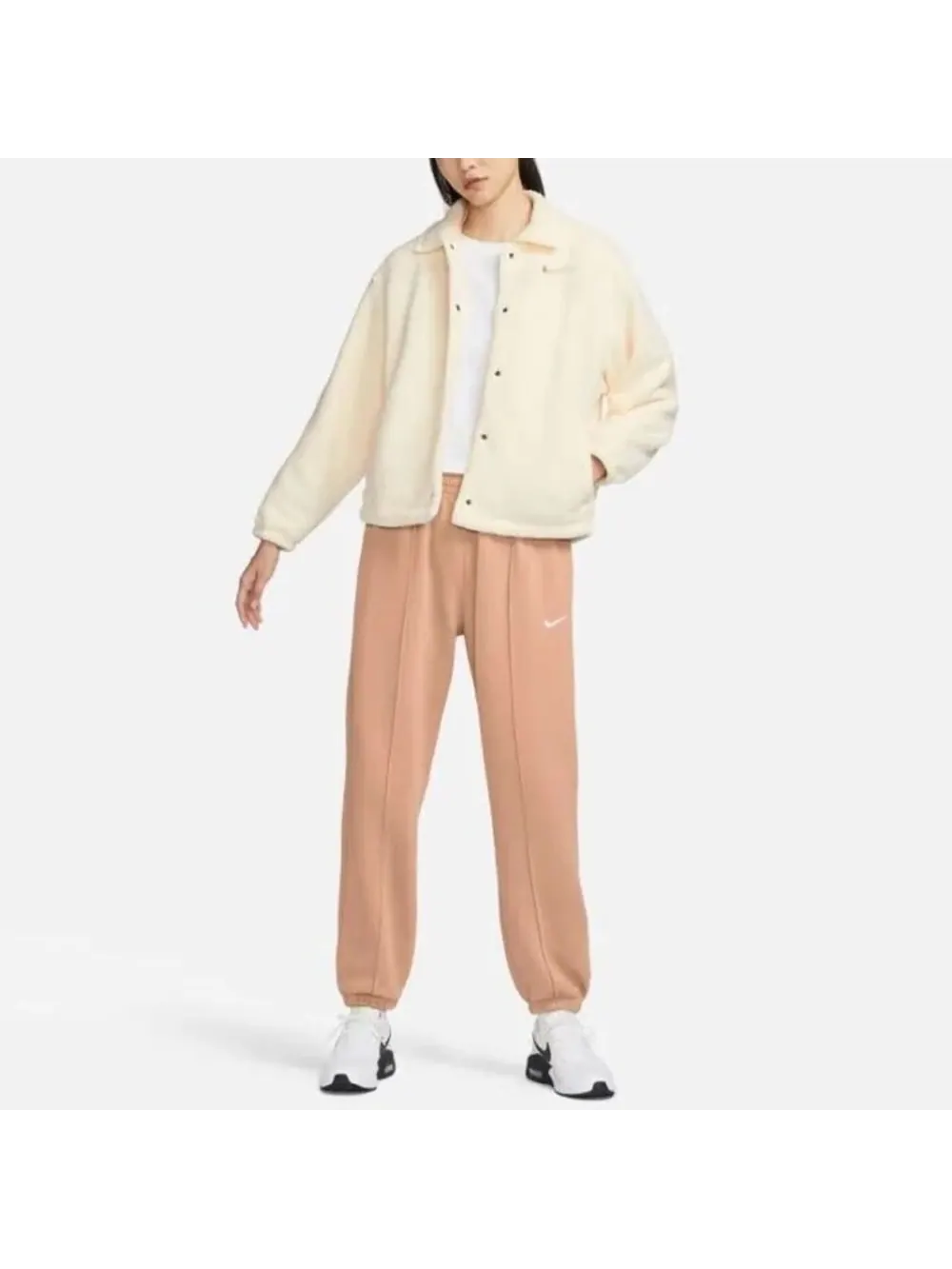 Куртка Nike Sportswear Collared High-pile — изображение 5 из 5, кремовый белый