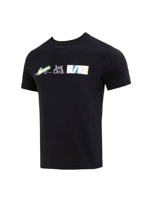 Футболка Nike Just Do It Sportswear 'Black' — изображение 1 из 4, черный/мульти