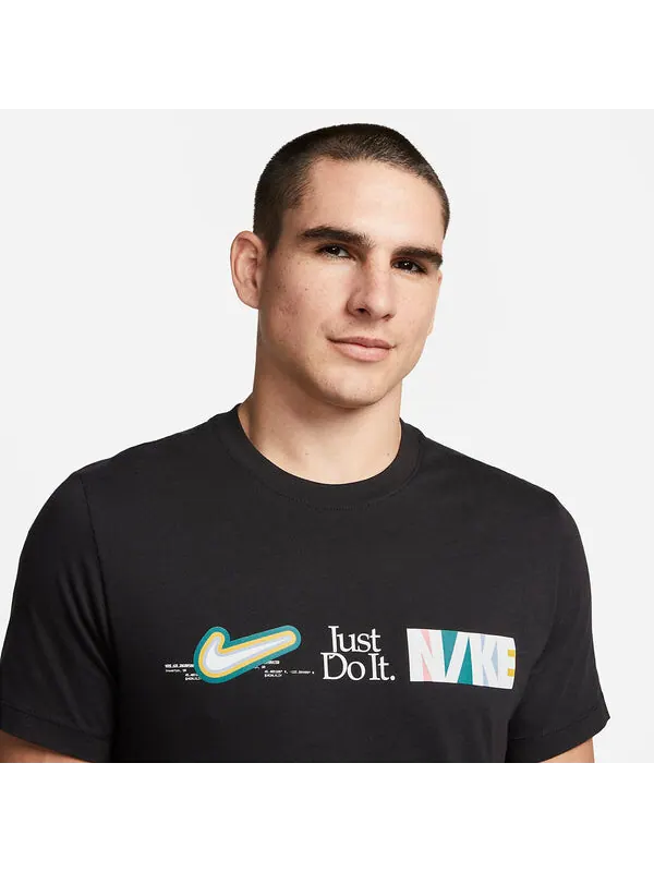 Футболка Nike Just Do It Sportswear 'Black' — изображение 2 из 4, черный/мульти