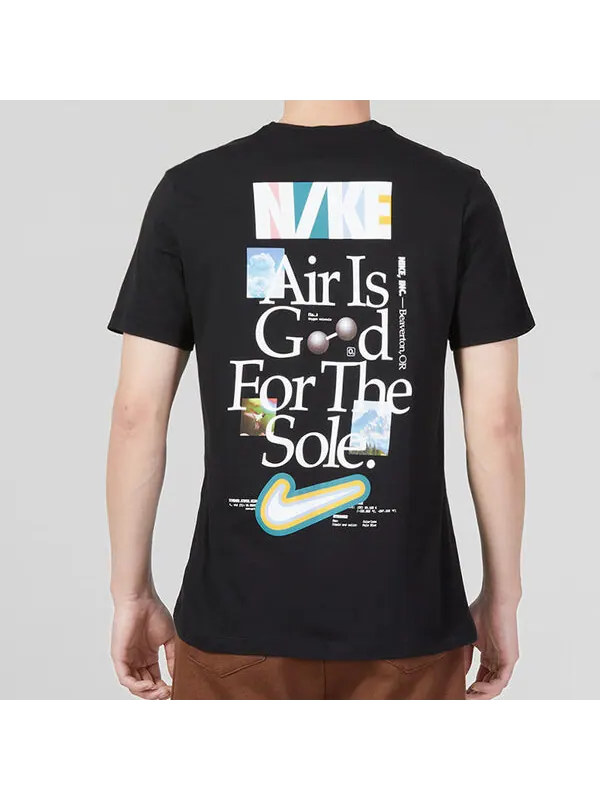 Футболка Nike Just Do It Sportswear 'Black' — изображение 3 из 4, черный/мульти