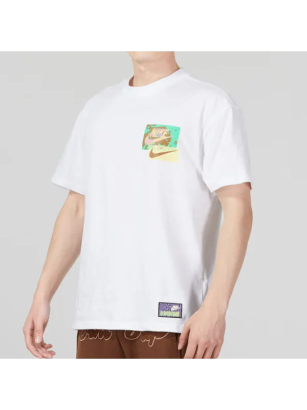 Футболка Nike Behind Graffiti T-Shirt 'White' — изображение 4 из 4, белый/мульти
