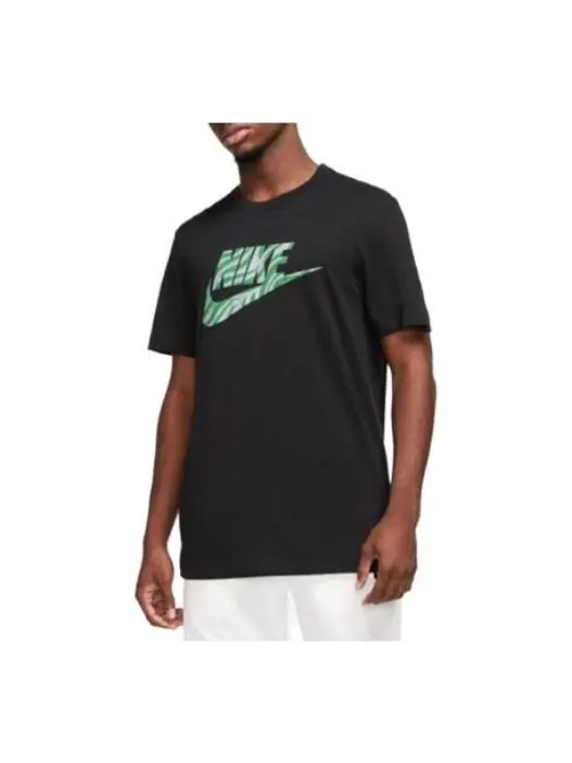 Футболка Nike Sportswear T-Shirt 'Black Green' — изображение 1 из 2, черный/мульти