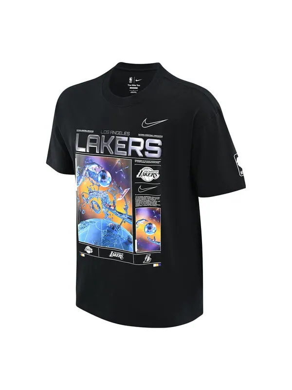 Футболка Nike Los Angeles Lakers Courtside 'Black' — изображение 1 из 3, черный/мульти