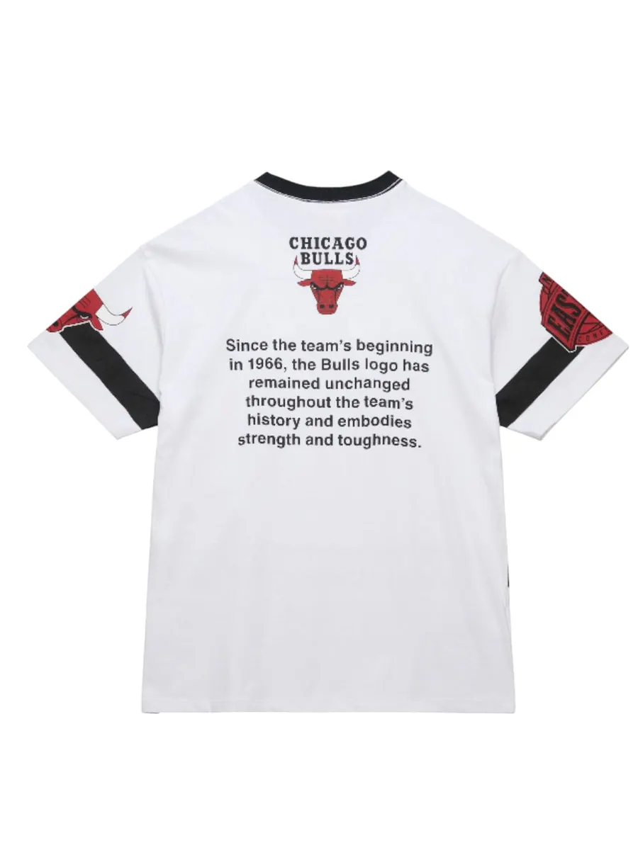 Футболка Mitchell & Ness NBA Origins Premium Vintage T-Shirt 'Chicago Bulls Team' — изображение 2 из 2, белый
