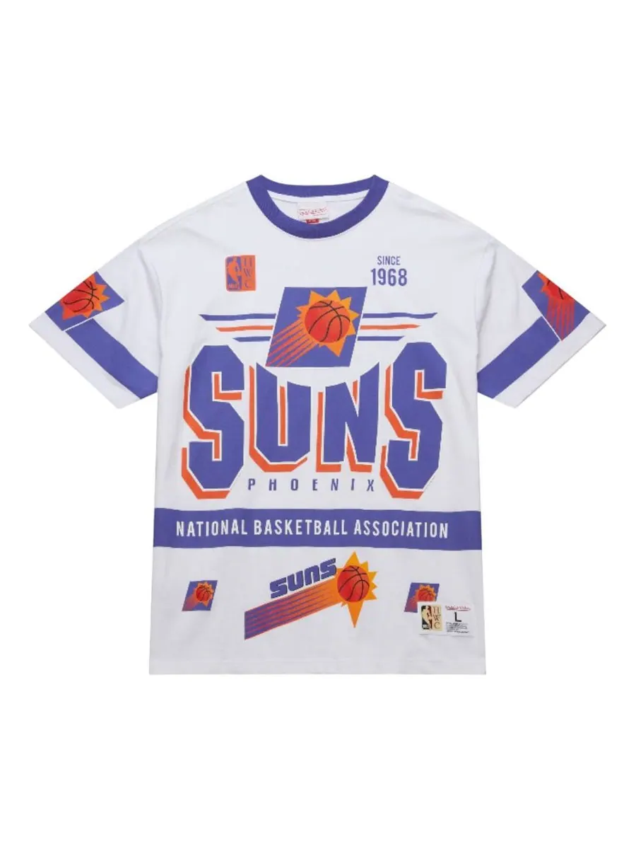 Футболка Mitchell & Ness NBA Origins Premium Vintage T-Shirt 'Phoenix Suns' — изображение 1 из 2, белый